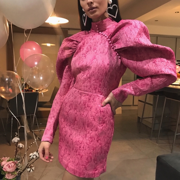 Rotate Dresses & Skirts - Rotate by Birger Christensen Pink Jacquard Dress